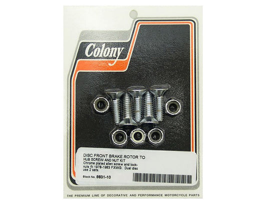 Front Disc Rotor Bolts – Chrome. Fits FXWG 1978-1983.