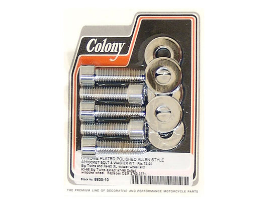 Rear Pulley or Sprocket Bolts – Chrome Allen Head. 7/16in.-14 x 1.50in.