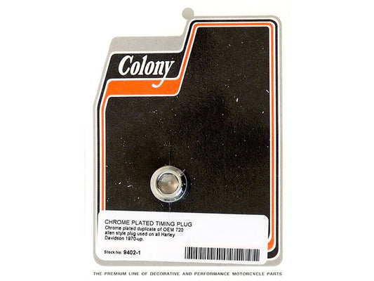 Allen Head Timing Plug – Chrome. Fits Big Twin 1970-1999.
