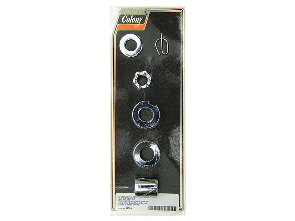 Rear Axle Spacer Kit – Chrome. Fits Softail 1984-1999