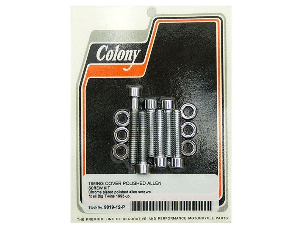 Polished Allen Head Cam Cover Bolts – Chrome. Fits Big Twin 1993-1999.