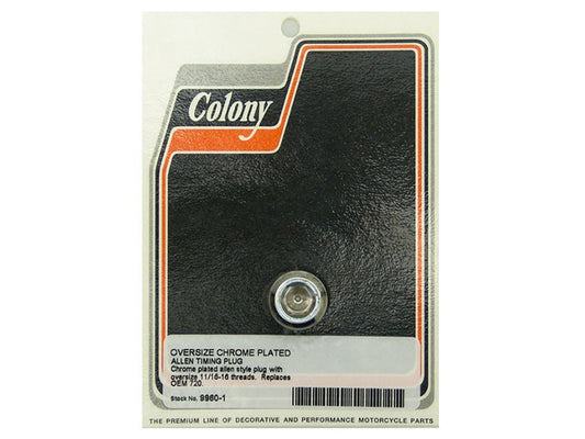 Oversize Allen Timing Plug – Chrome. Fits Big Twin 1970-1999.