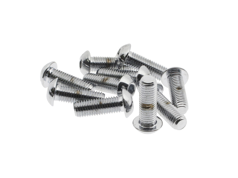 1/4-28 x 3/4in. UNF Button Head Allen Bolts – Chrome. Pack 10.