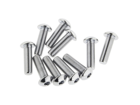 5/16-24 x 1in. UNF Button Head Allen Bolts – Chrome. Pack 10.