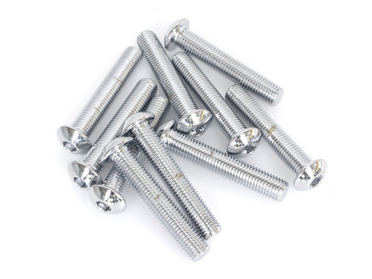 5/16-24 x 1-3/4in. UNF Button Head Allen Bolts – Chrome. Pack 10.