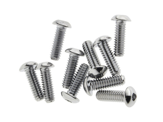 1/4-20 x 3/4in. UNC Button Head Allen Bolts – Chrome. Pack 10.