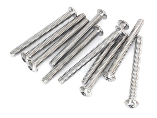 1/4-20 x 2-1/2in. UNC Button Head Allen Bolts – Chrome. Pack 10.