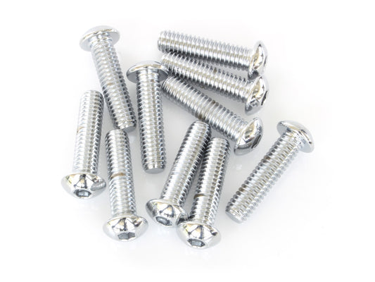 5/16-18 x 1-1/4in. UNC Button Head Allen Bolts – Chrome. Pack 10.