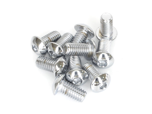 3/8-16 x 3/4in. UNC Button Head Allen Bolts – Chrome. Pack 10.