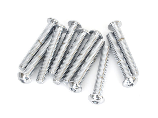 3/8-16 x 2-1/2in. UNC Button Head Allen Bolts – Chrome. Pack 10.