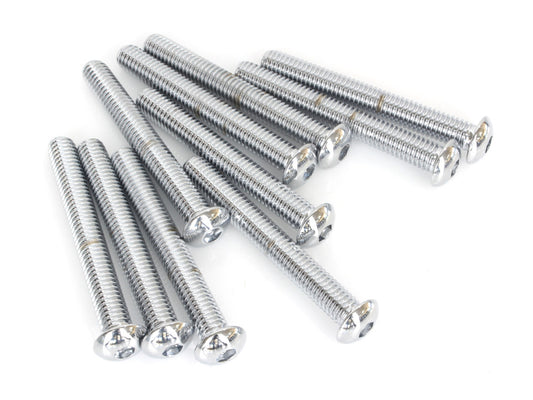 3/8-16 x 3in. UNC Button Head Allen Bolts – Chrome. Pack 10.