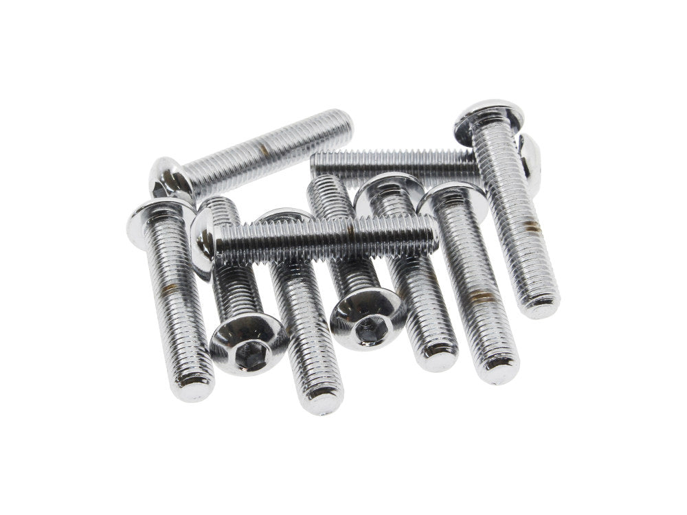 1/4-28 x 1-1/4in. UNF Button Head Allen Bolts – Chrome. Pack 10.