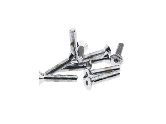 1/4-28 x 1-1/4in. UNF Flat Head Allen Bolts – Chrome. Pack 10.