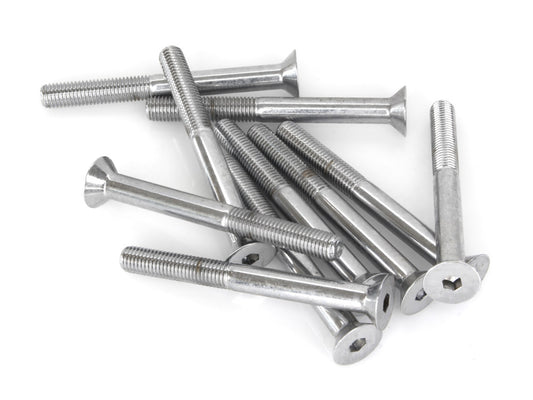 1/4-28 x 2-1/2in. UNF Flat Head Allen Bolt – Chrome. Pack 10.