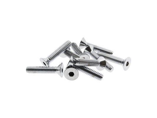 1/4-20 x 1-1/4in. UNC Flat Head Allen Bolts – Chrome. Pack 10.