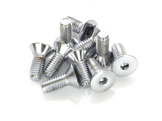 3/8-16 x 1in. UNC Flat Head Allen Bolts – Chrome. Pack 10.