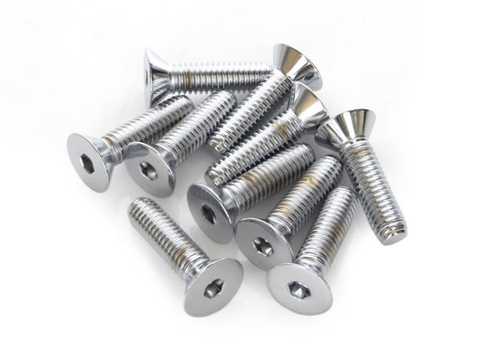 3/8-16 x 1-1/2in. UNC Flat Head Allen Bolts – Chrome. Pack 10.