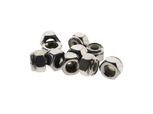 1/4-28 UNF Nylon Insert Locknuts – Chrome. Pack 10.
