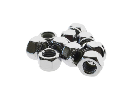 5/16-18 UNC Nylon Insert Locknuts – Chrome. Pack 10.