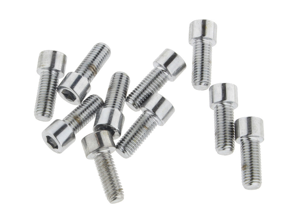 1/4-28 x 5/8in. UNF Polished Socket Head Allen Bolts – Chrome. Pack 10.