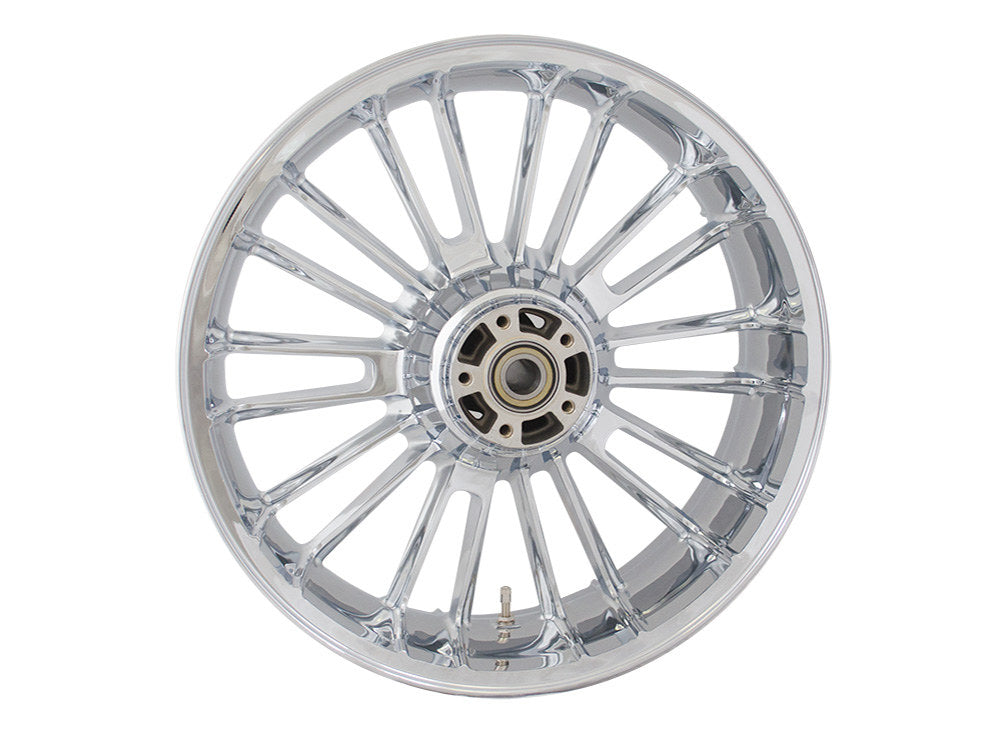 18in. x 5.50in. wide Atlantic 3D Wheel with Rear Hub – Chrome. Fits Touring 2009up with ABS