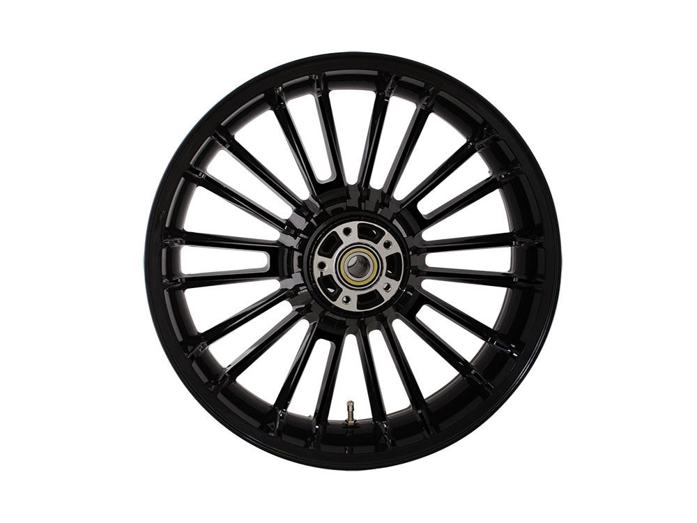 18in. x 5.50in. wide Atlantic 3D Wheel with Rear Hub – Gloss Black. Fits Touring 2009up with ABS