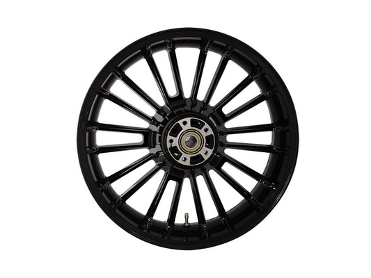 18in. x 5.50in. wide Atlantic 3D Wheel with Rear Hub – Gloss Black. Fits Touring 2009up with ABS