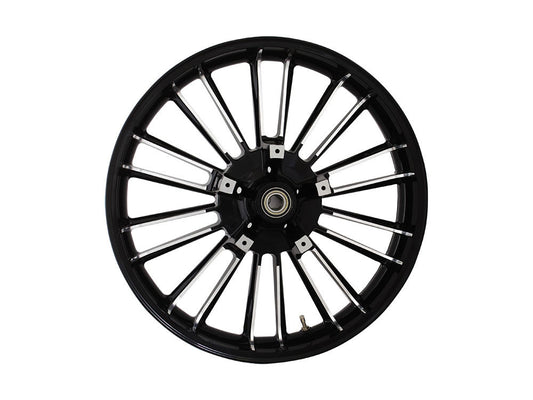 21in. x 3.50in. wide Atlantic 3D Wheel with Front Hub – Black Cut. Fits Touring 2008up with ABS
