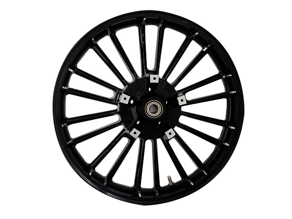 21in. x 3.50in. wide Atlantic 3D Wheel with Front Hub – Gloss Black. Fits Touring 2008up with ABS
