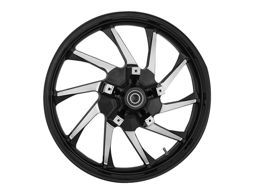 21in. x 3.50in. wide Hurricane 3D Wheel with Front Hub – Black Cut. Fits Touring 2008up with ABS