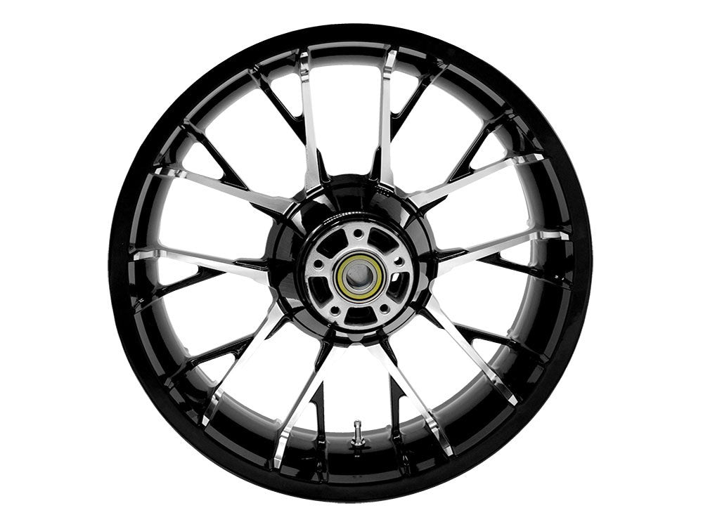 18in. x 5.50in. wide Marlin 3D Wheel with Rear Hub – Black Cut. Fits Touring 2009up with ABS