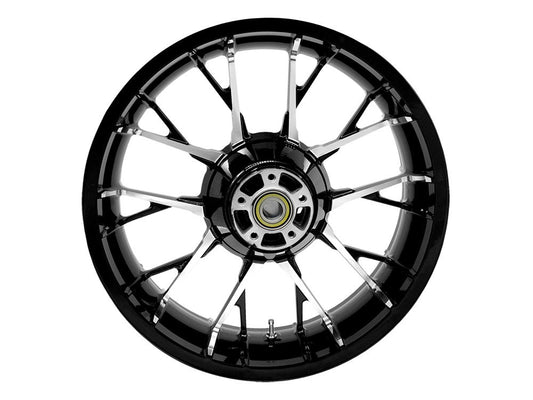 18in. x 5.50in. wide Marlin 3D Wheel with Rear Hub – Black Cut. Fits Touring 2009up with ABS