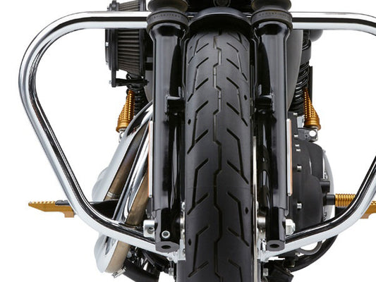 Engine Guard Freeway Bar – Chrome. Fits Sportster 2004-2021 with Mid Mount Controls.