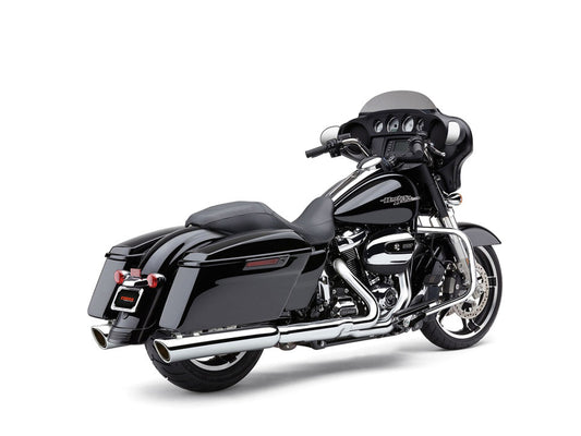 4in. 909 Back Slash Slip-On Mufflers – Chrome. Fits Touring 1995-2016 & Trike 2017-2020.