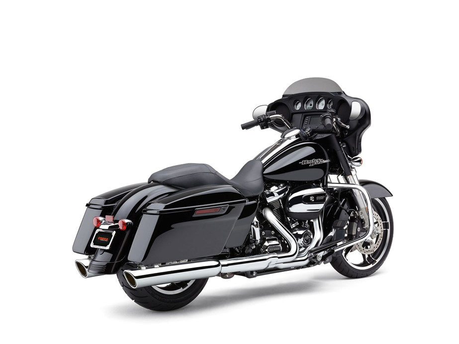 4in. 909 Back Slash Slip-On Mufflers – Chrome. Fits Touring 2017up.