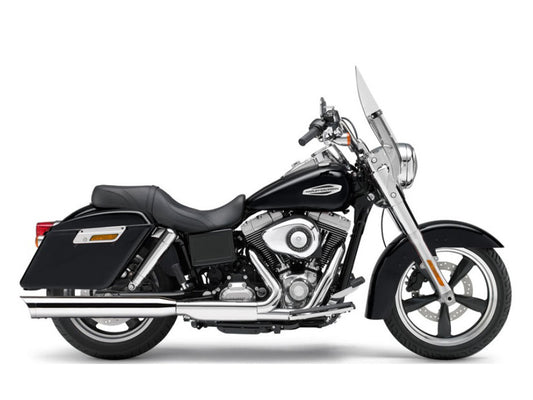 4in. Slip-On Muffler – Chrome with Scalloped Tip. Fits Dyna Switchback 2012-2016 & Low Rider 2015-2017.