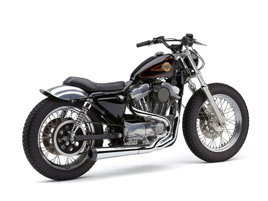 El Diablo 2-into-1 Exhaust – Chrome with Black End Cap. Fits Sportster 1986-2003.