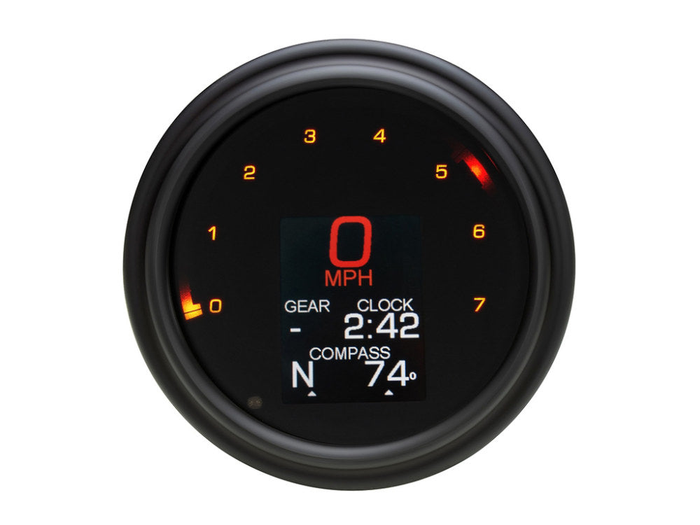 4-1/2in. Tank Mount KPH Speedometer with Tachometer – Black. Fits Softail 2004-2010 & Dyna Wide Glide 2004-2008.