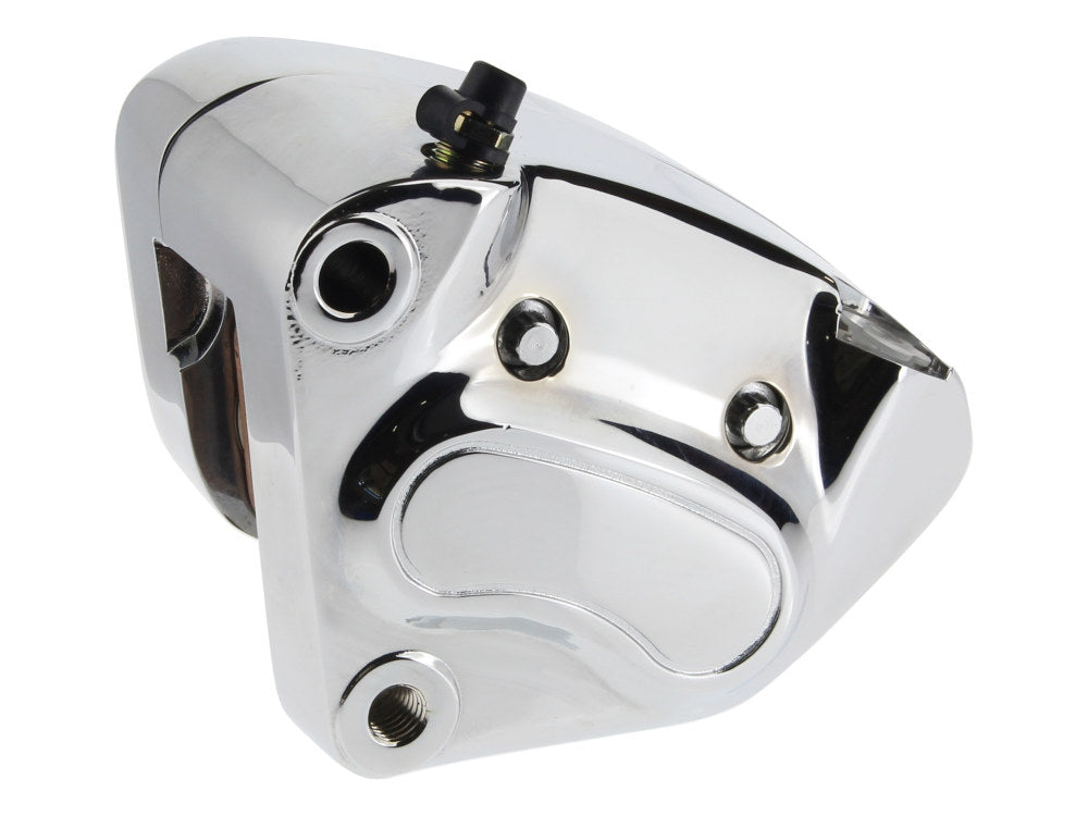 OEM Style 4 Piston Front Left Brake Caliper – Chrome. Fits Big Twin 2000-2007 & Sportster 2000-2003.