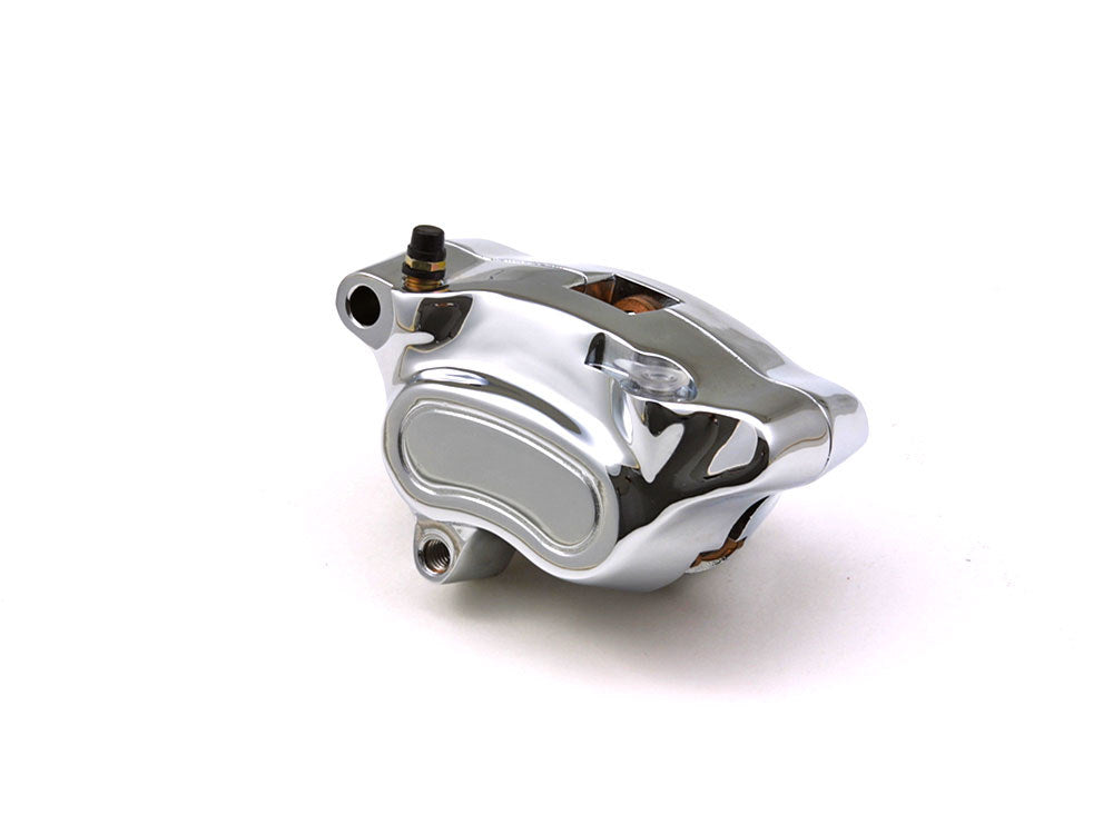 OEM Style 4 Piston Front Left Brake Caliper – Chrome. Fits Softail 2008-2014 & Dyna 2008-2017