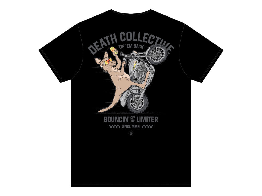 Death Collective Bounce T-Shirt – Black. Medium.