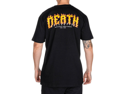 Death Collective Fire T-Shirt – Black. XX-Large
