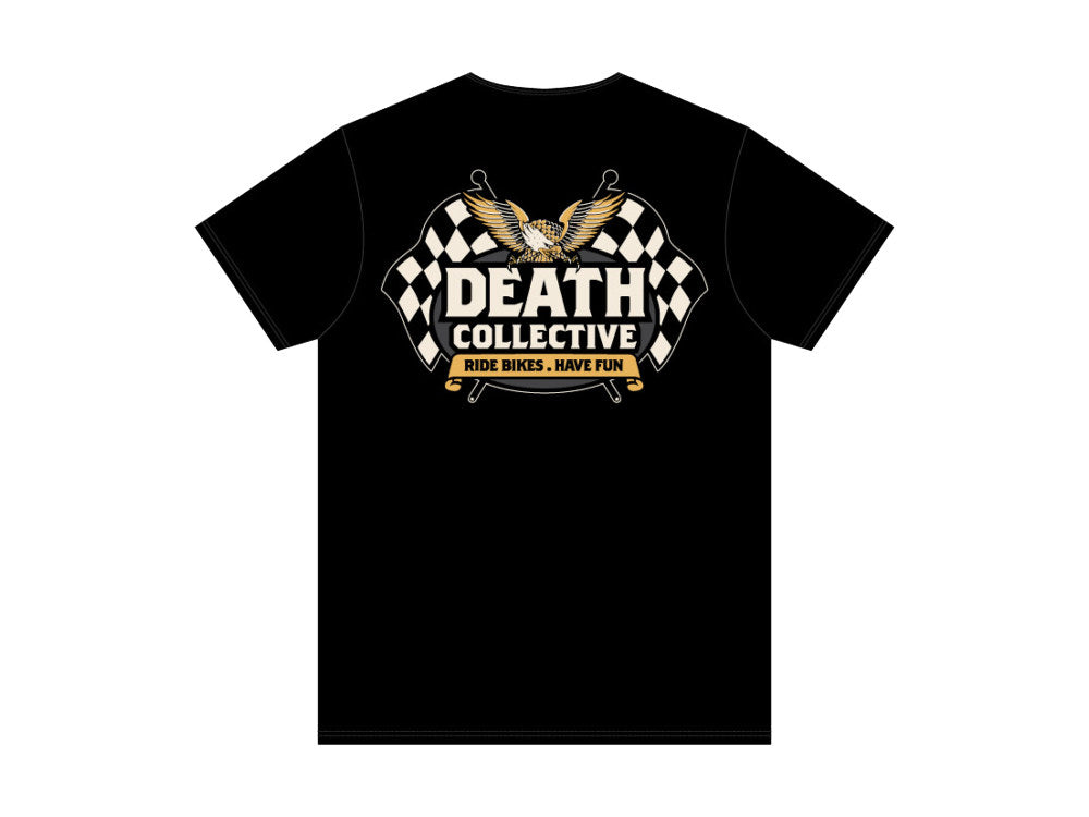 Death Collective Speedway T-Shirt – Black. Medium