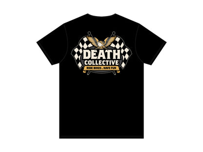 Death Collective Speedway T-Shirt – Black. Medium