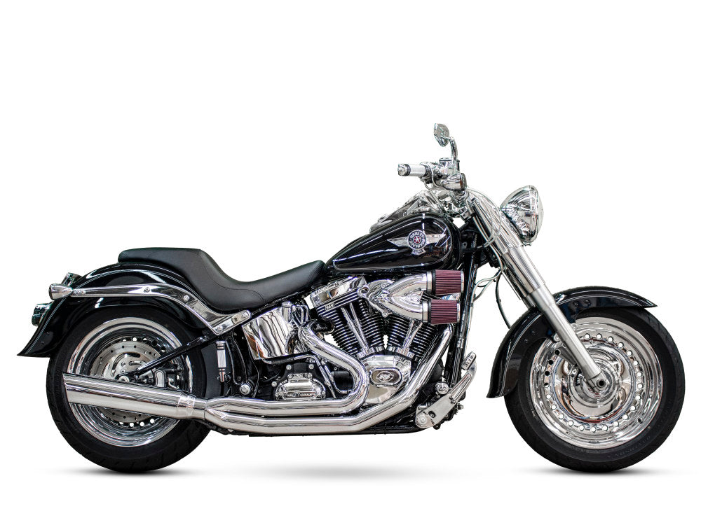 Boarzilla 2-into-1 Exhaust – Chrome. Fits Softail 1986-2017.