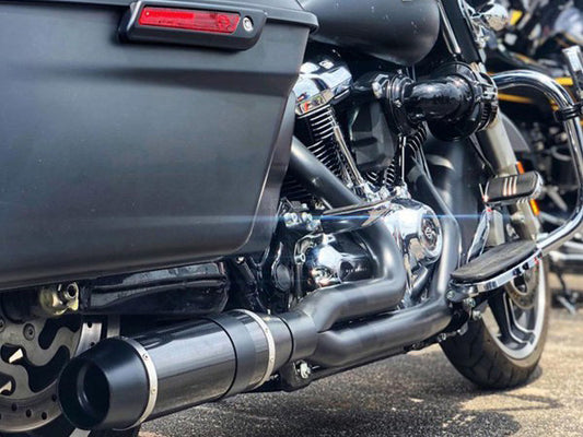 Bob Cat 2-into-1 Exhaust – Black with Black Satin Sleeve Muffler. Fits Touring 2017up.