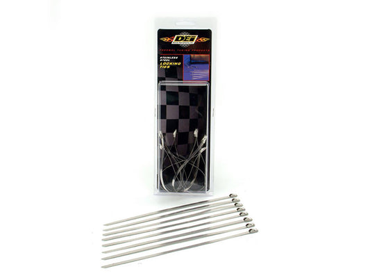 8in. Stainless Steel Locking Ties – Pack 8