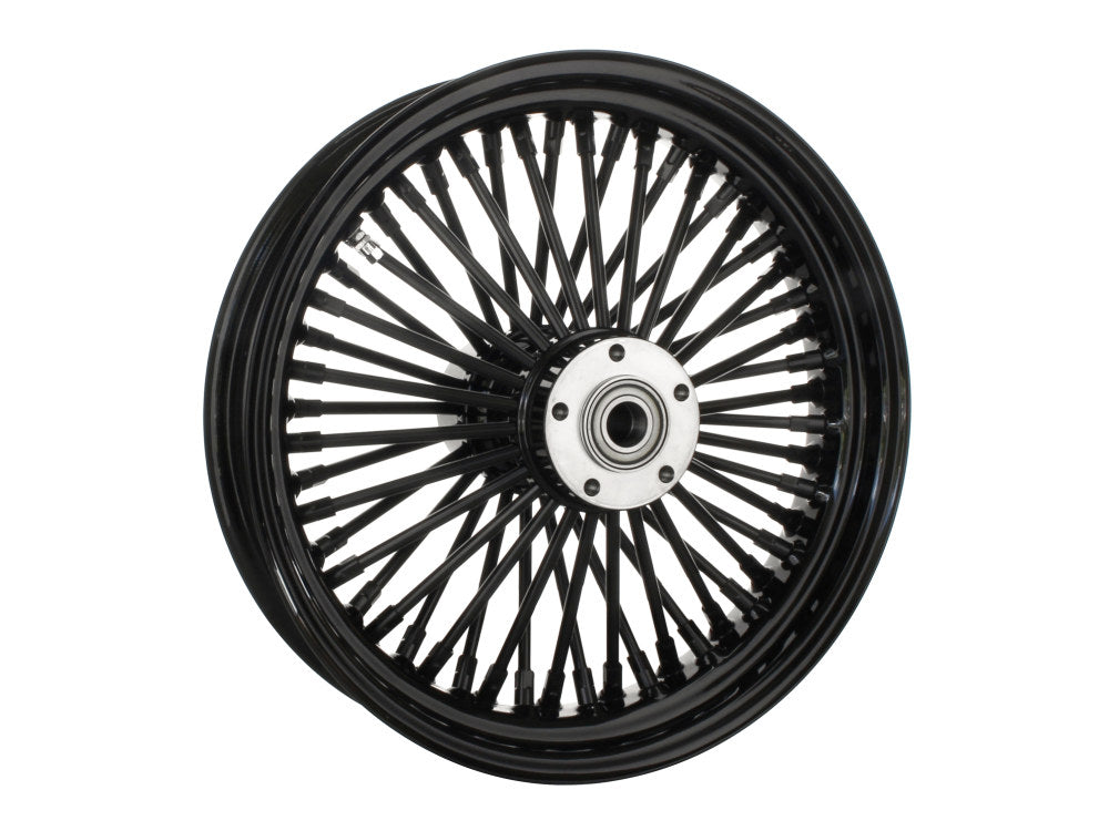 16in. x 3.5in. Mammoth Fat Spoke Rear Wheel – Gloss Black. Fits Softail 2000-2007, Dyna 2000-2005, Sportster 2000-2004 & Touring 2000-2001.