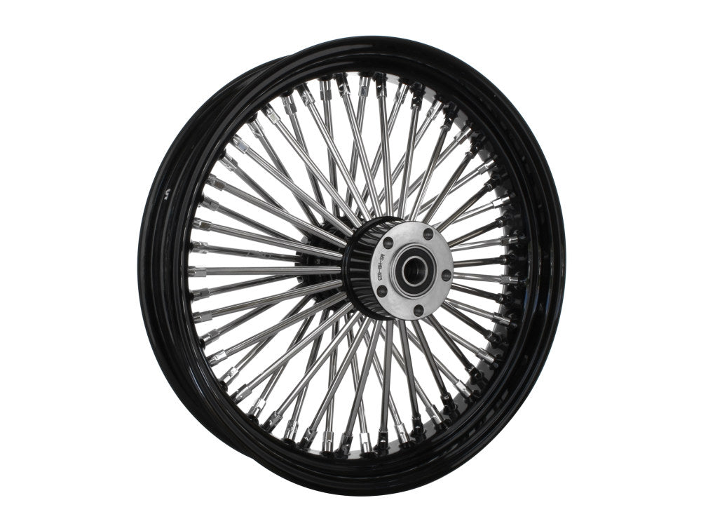 18in. x 3.5in. Mammoth Fat Spoke Rear Wheel – Gloss Black & Chrome. Fits Softail 2011up.