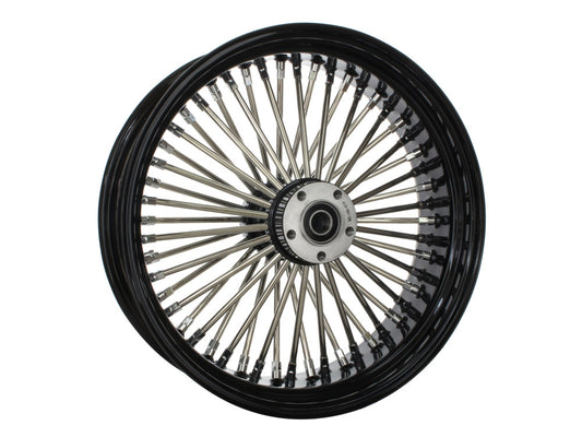 18in. x 5.5in. Mammoth Fat Spoke Rear Wheel – Gloss Black & Chrome. Fits Dyna 2012-2017 & Sportster 2014-2021.